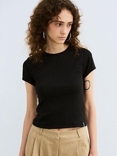 Basic Slim Fit Cotton Modal Top [Black] - NICK&NICOLE - Modalova