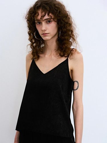 Satin Sleeveless Embroidered Top [Black] - NICK&NICOLE - Modalova