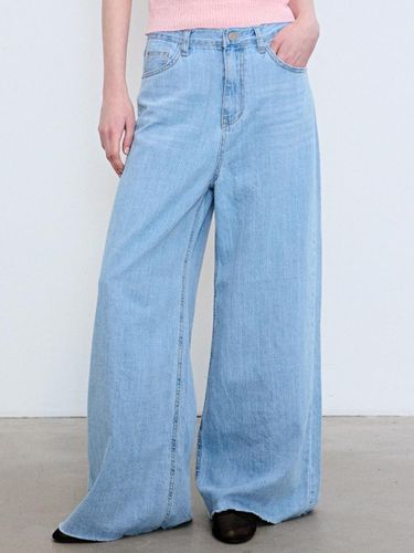 Long Light Wide Denim Pants [Light Blue] - NICK&NICOLE - Modalova