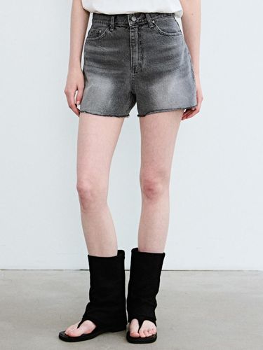 Natural Cotton High-Density Half Denim Pants [Gray] - NICK&NICOLE - Modalova