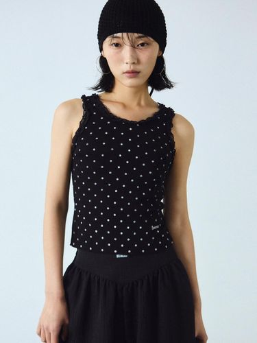 Dot Lace Sleeveless Top [Black] - NICK&NICOLE - Modalova