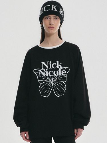 Butterfly Signature Long Sleeve Cotton Top [Beige] - NICK&NICOLE - Modalova