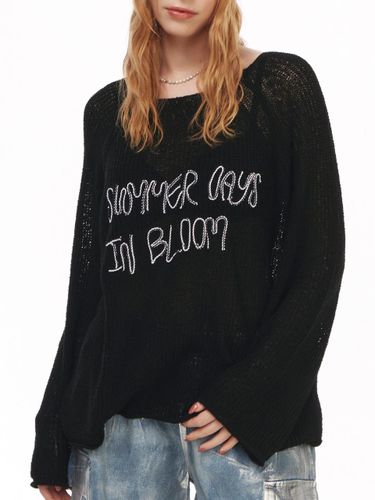 See Through Long Sleeve Polyester Blouse [Black] - The GREATEST - Modalova