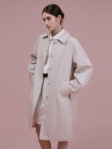 Bouton Classic Cotton-Nylon Trench Coat [Light Beige] - FOLNUA - Modalova