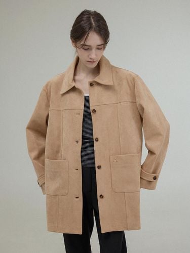 Suede Half Boxy Overfit Jacket [beige] - FOLNUA - Modalova