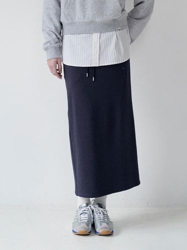 Plain Jersey Long Straight Skirt [Dark Navy] - KIRSH - Modalova