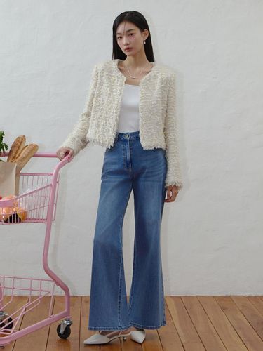 High Rise Wide Leg Denim Pants (ITP2ZDP740) [BLUE] - itMICHAA - Modalova