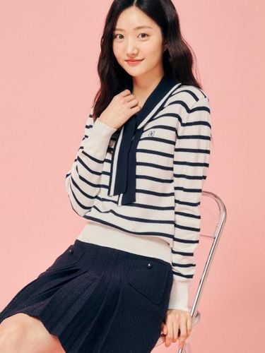 Turtleneck Striped Relaxed Cotton Pullover (GP3P1PO301) - JJ JIGOTT - Modalova