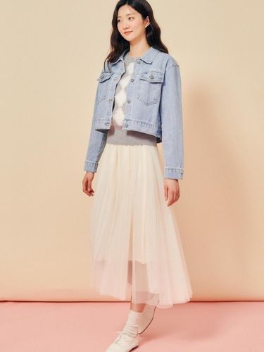 Banding Ribbon Sheer Layered Skirt (GP3P0SKW31) - JJ JIGOTT - Modalova