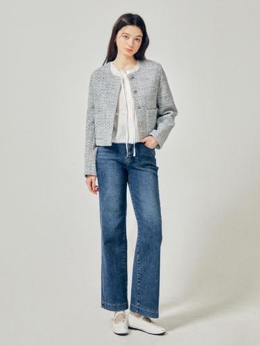 Fleece-lined Double Button Straight Fit Denim Pants (GR3P8SLW11) - JJ JIGOTT - Modalova