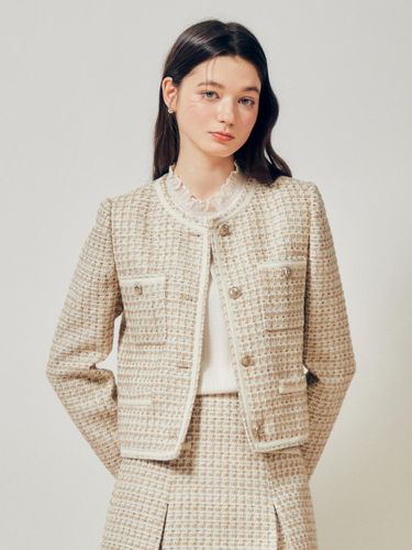 Tweed Round Neck Crop Structured Jacket (GR2M0JK901) - JJ JIGOTT - Modalova