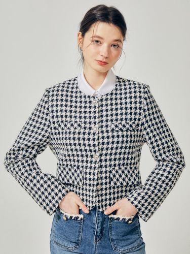 Houndstooth Sequin Crop Jacket (GR2P0JK231) - JJ JIGOTT - Modalova