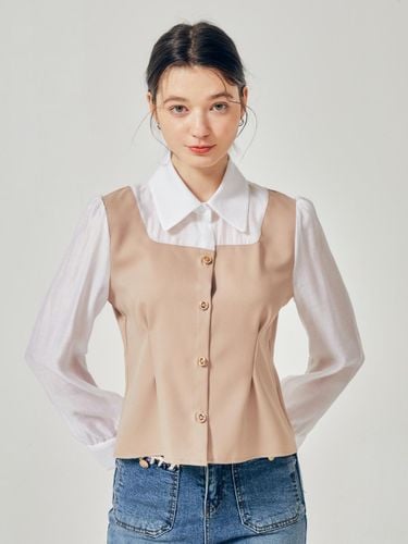 Bustier Contrast Layered Organza Blouse (GR3P0BLW11) - JJ JIGOTT - Modalova