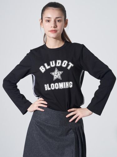 Graphic Print Long Sleeve Cotton Blend T-Shirt [] - BLUDOT - Modalova