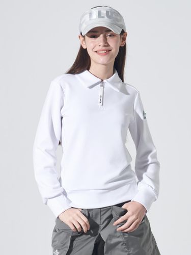 Volume Half-Zip Double-Knit T-shirt [Beige] - BLUDOT - Modalova