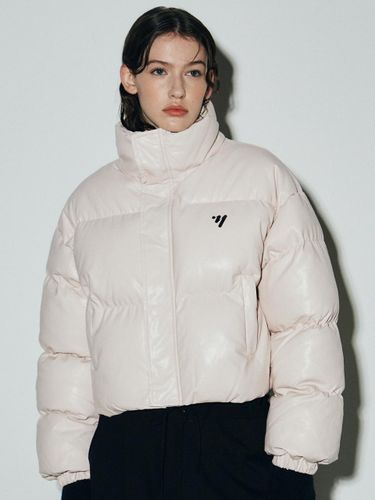 LEATHER CROP PUFFER PADDING JACKET [PINK] - NICK&NICOLE - Modalova