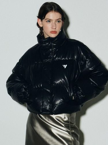 LEATHER CROP PUFFER PADDING JACKET [BLACK] - NICK&NICOLE - Modalova