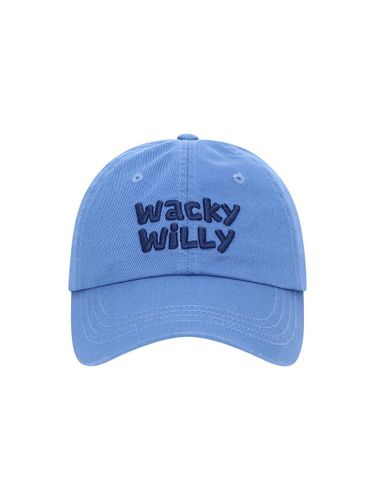 Typography Slim-fit Cotton Ball Cap [Blue] - Wacky Willy - Modalova