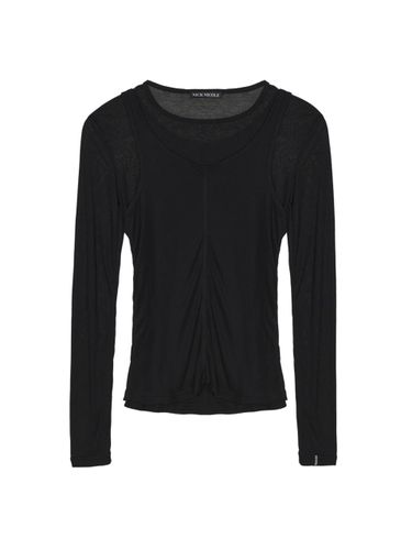 Layered Sleeve Versatile Top [Black] - NICK&NICOLE - Modalova