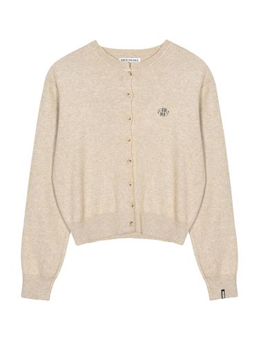 Classic Symbol Crew Neck Cardigan [Beige] - NICK&NICOLE - Modalova