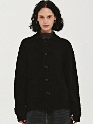 Boucle Collar Relaxed Fit Cardigan [Black] - NICK&NICOLE - Modalova