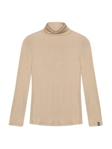 Nicole Label Minimalist Stretch Turtleneck Top [Beige] - NICK&NICOLE - Modalova