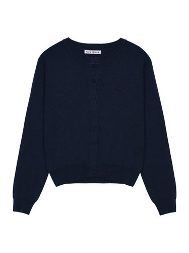 Classic Round Minimalist Knit Cardigan [Navy] - NICK&NICOLE - Modalova