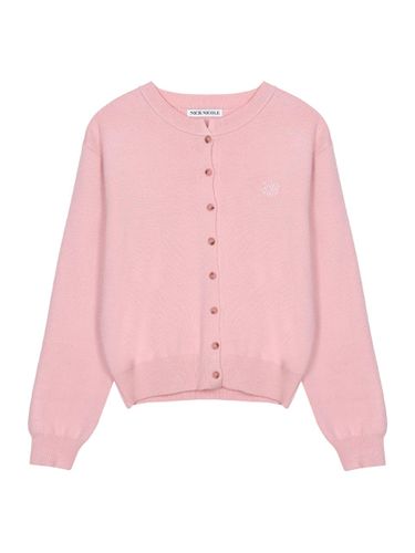 Classic Round Thick Knit Cardigan [Pink] - NICK&NICOLE - Modalova