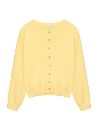 Classic Round Premium Knit Cardigan [Yellow] - NICK&NICOLE - Modalova