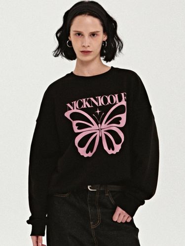 Butterfly Bold Twinkle Sweatshirt [Black Pink] - NICK&NICOLE - Modalova