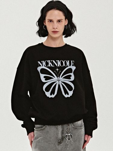 Butterfly Bold Twinkle Sweatshirt [Black Silver] - NICK&NICOLE - Modalova