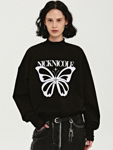 Butterfly Bold Twinkle Sweatshirt [BLACK _WHITE] - NICK&NICOLE - Modalova