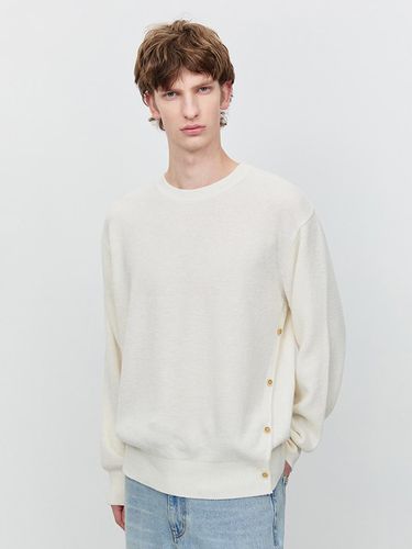 Unisex Buttoned Crewneck Sweater [Light Beige] (UDSW5A107I1) - Dunst for MEN - Modalova