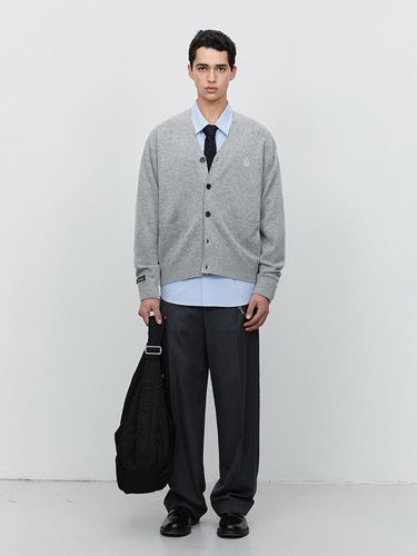 Unisex Essential Semi-Overfit Cashmere Wool Cardigan [Melange Grey] (UDSW5A102G2) - Dunst for MEN - Modalova