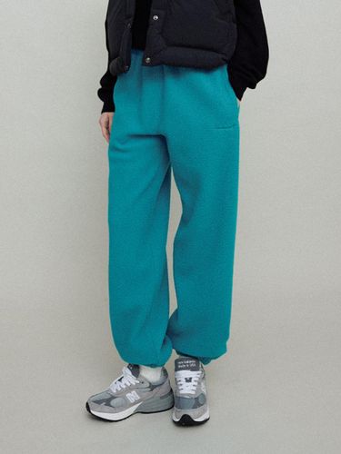 Fleece Loose-Fitting Drawstring Sweatpants [Teal Blue] - L’EAU - Modalova