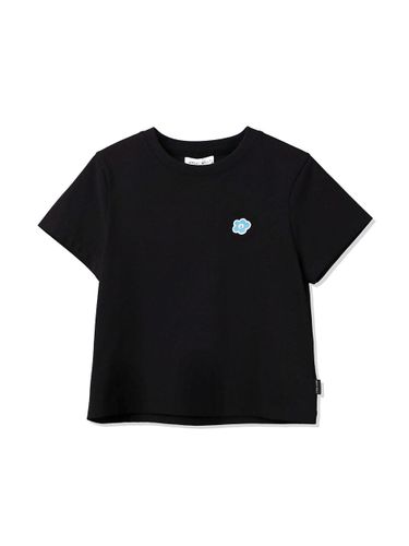 Lily Patch Cotton Blend Crop T-shirt [Black] - Wacky Willy - Modalova