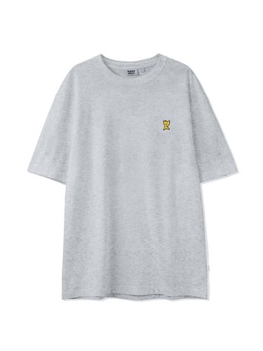 Signature Kiki Patch Cotton Short-Sleeve T-shirt [Light Grey] - Wacky Willy - Modalova