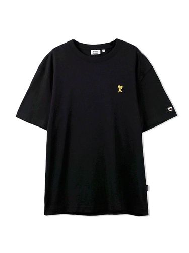 Signature Kiki Patch Cotton Short-Sleeve T-shirt [Black] - Wacky Willy - Modalova