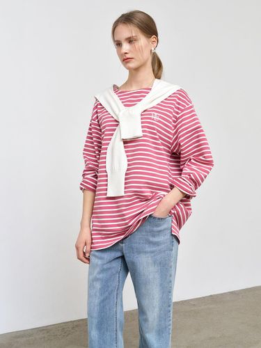 Long Sleeve Loose Fit Border T-shirt [MAUVE PINK] (SBE1U01003) - GENERAL IDEA - Modalova