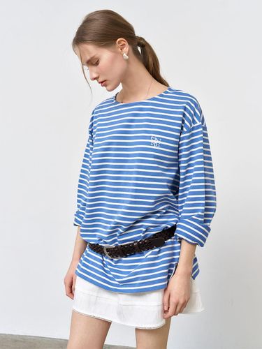 Long Sleeve Loose Fit Border T-shirt [DUST BLUE] (SBE1U01003) - GENERAL IDEA - Modalova