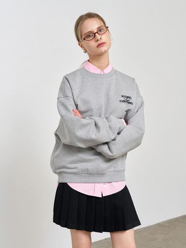 Basic Overfit Lightweight Sweatshirt [MELANGE GREY] (SBE1U02007) - GENERAL IDEA - Modalova