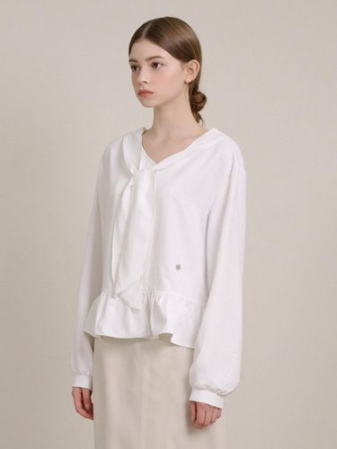 Polyester Frill Tie Blouse - MICANE - Modalova