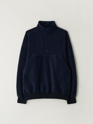 Teddy Fleece Loose Fit Anorak [Navy] - L’EAU - Modalova