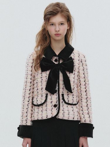 Tweed Velvet Ribbon Jacket (MAFAJK06MIV) - marieclaire - Modalova