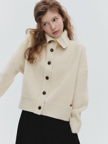 High-neck Button Medium-weight Cardigan [Ivory] (MAFAKC09MIV) - marieclaire - Modalova