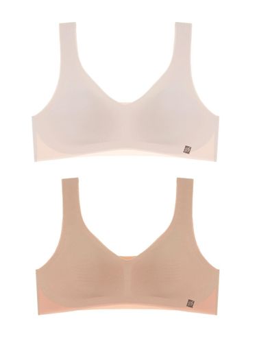 Rayon Shellon V-neck Seamless Wire-free Bra - PEARLY SHELL - Modalova