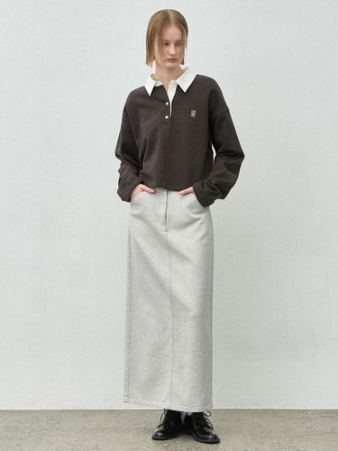 Essential Pigment-Washed Long Cotton Skirt (SK-5005) - Atelier Nain - Modalova