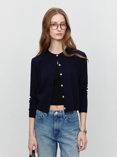 Essential Crewneck Button-Front Knit Cardigan [French Navy] (UDSW5A209N2) - Dunst for WOMEN - Modalova