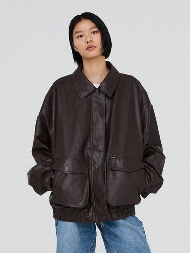 Reversible Semi-Overfit Eco Leather Jacket [BROWN] - Wrangler - Modalova