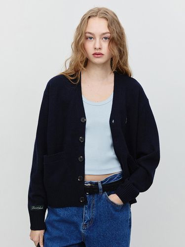 Unisex Essential Semi-Overfit V-neck Cardigan [Deep Navy] (UDSW5A102N3) - Dunst for WOMEN - Modalova